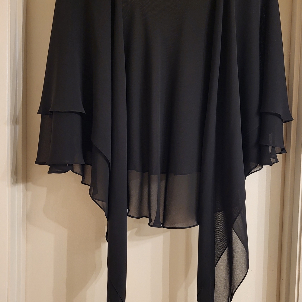 Elegant Black Sheer Layered Top